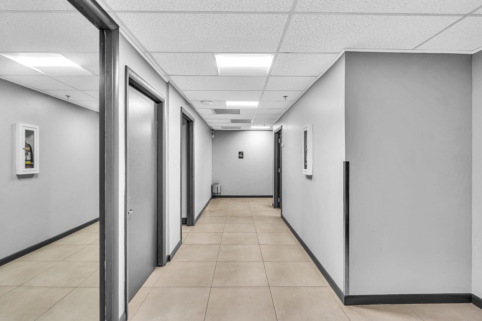 Renovated office hallway in Pompano Executive Rentals